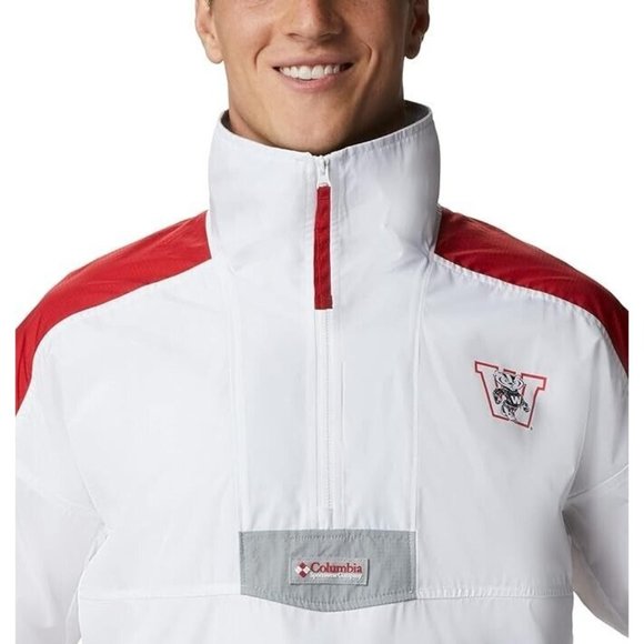 Columbia Men's Santa Ana Anorak Wisconsin Badgers 1/2 Zip Pullover Jacket Large - Picture 4 of 4